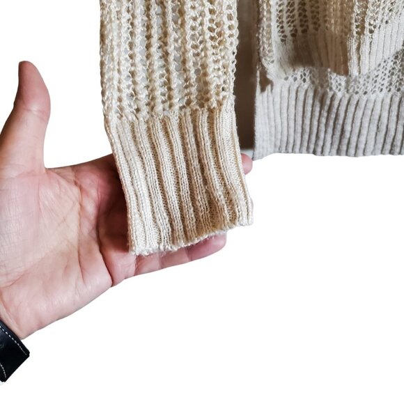 Ya Los Angeles Open Weave Aztez Southwestern Long Sleeve Sweater Medium - Picture 7 of 12